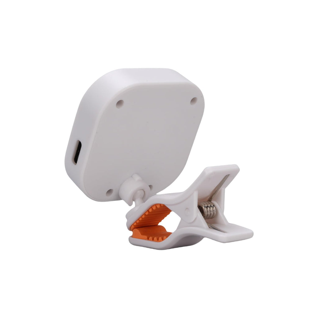 CHICIRIS Guitar Tuner Clip On, Chromatic Tuner with 360 Degree Rotatable Clip and Vibrant Color Screen, Rechargeable Battery, for Acoustic Electric Guitar Bass Violin Ukulele Viola Cello (White)