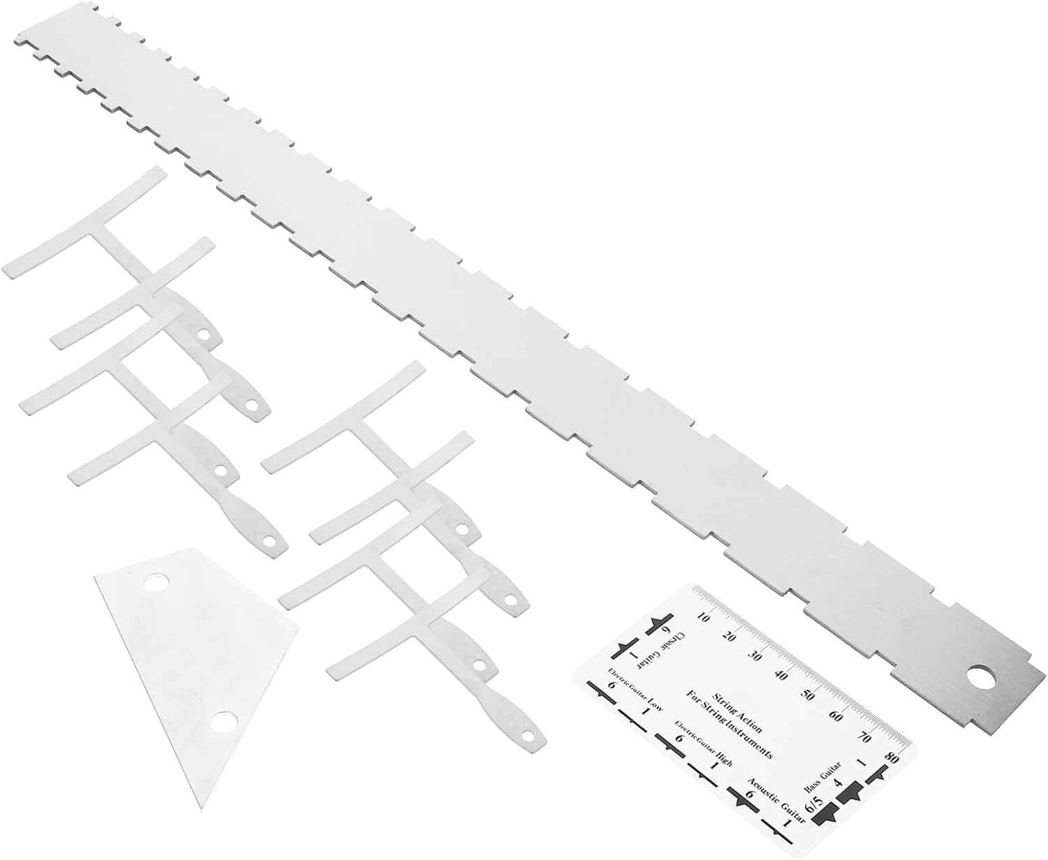 Kisangel 12pcs Guitar String Action Gauge Kit Including Radius Scale Fret Ruler Luthier Tools for Guitar Neck Adjustment