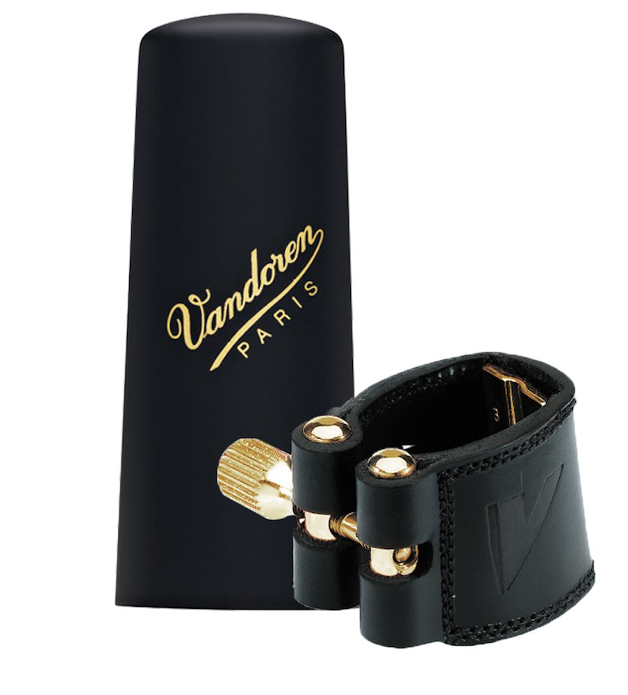 Vandoren LC29P Leather Ligature and Plastic Cap for Baritone Saxophone with 3 Interchangeable Pressure Plates