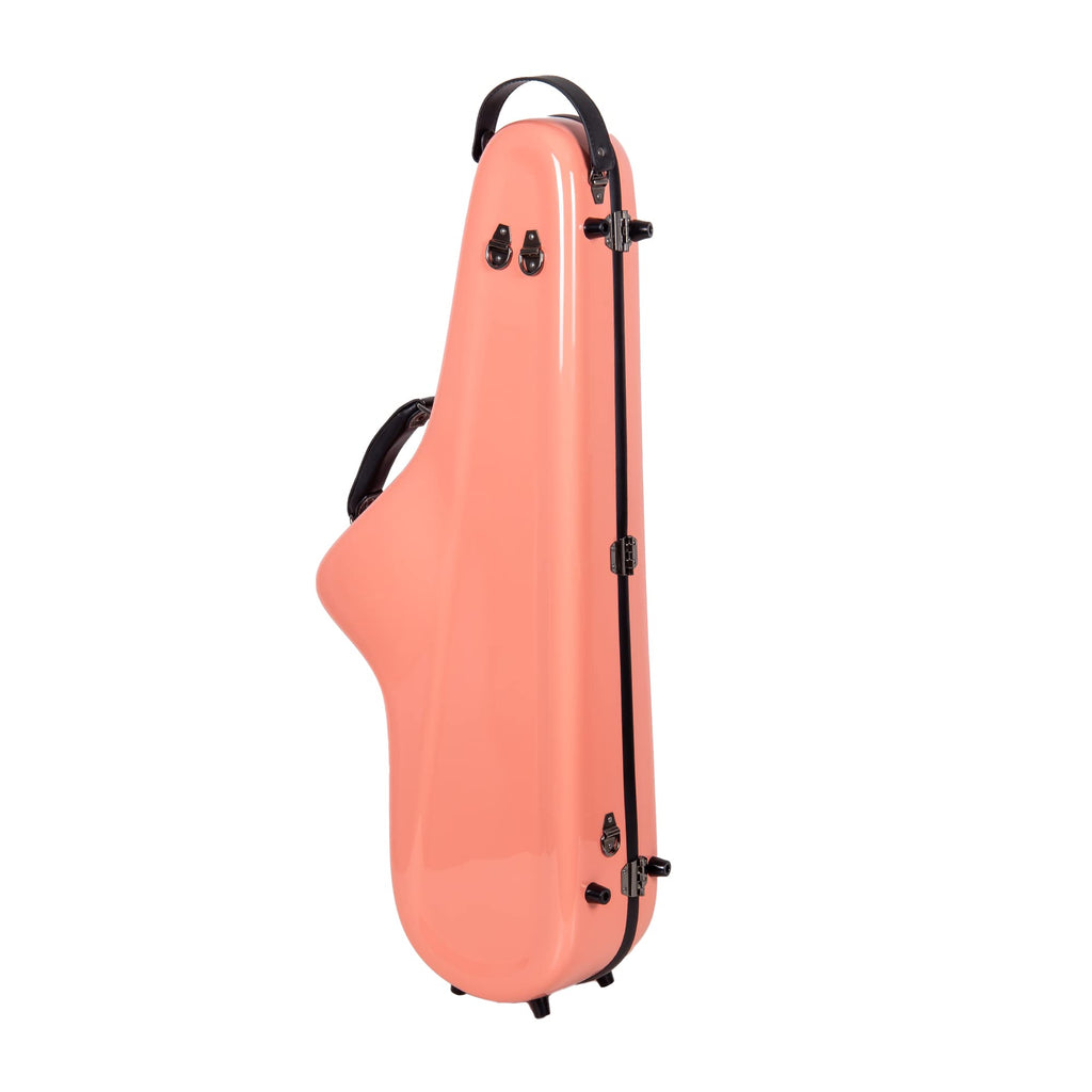 Crossrock Pro-Grade Straight Soprano Saxophone Case | Crimson Red Gloss, TSA Lock, Elite Protection, Detachable Backpack Straps, Accessory Pocket for Professional Musicians