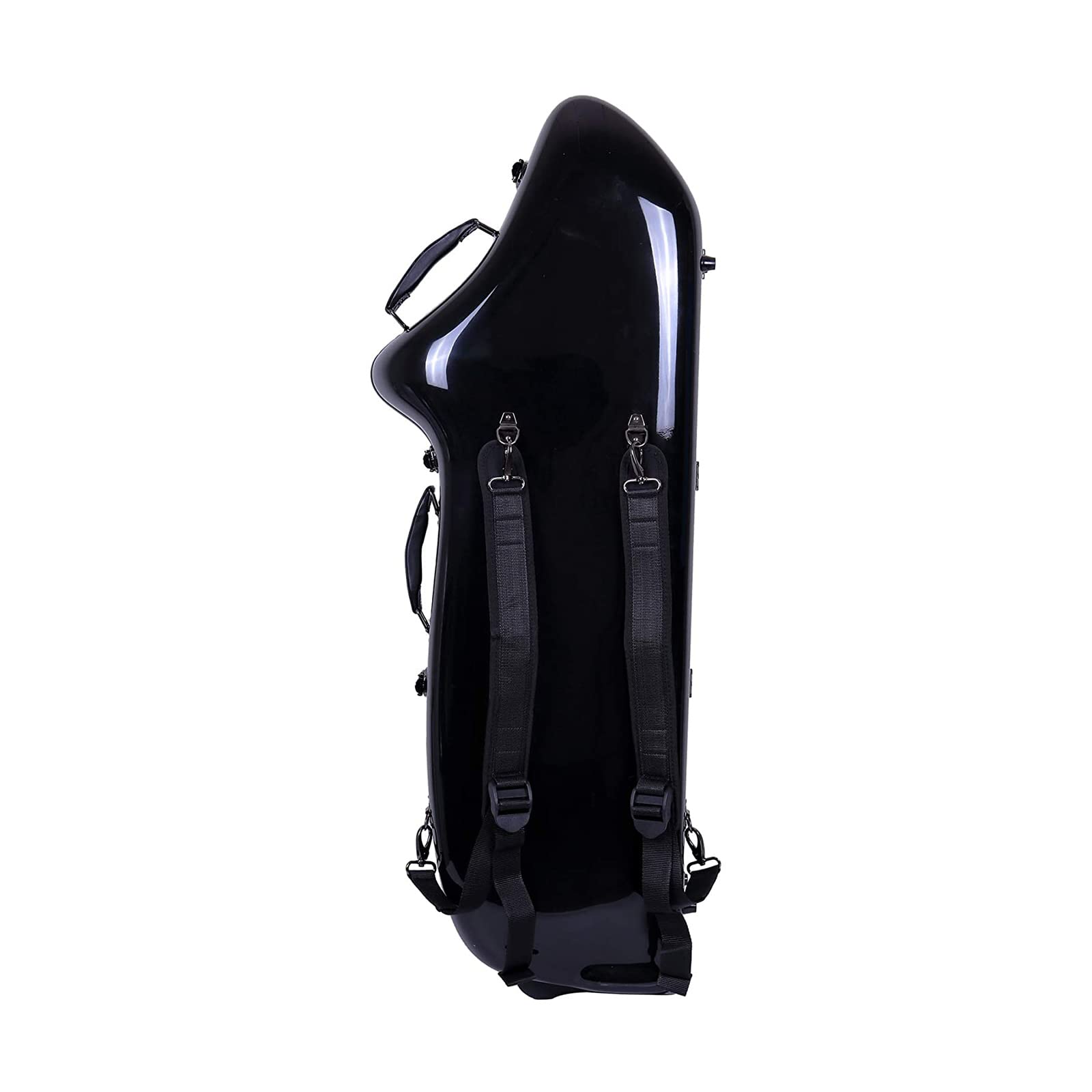 Crossrock Pro-Grade Straight Soprano Saxophone Case | Crimson Red Gloss, TSA Lock, Elite Protection, Detachable Backpack Straps, Accessory Pocket for Professional Musicians
