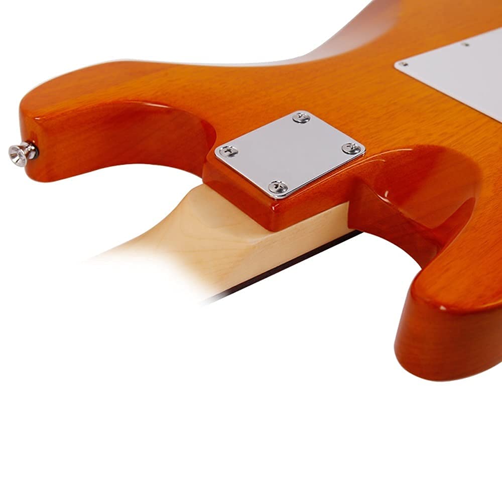 Professional Performance Rock Roll Rock Beginners Practice Electronic Guitar Set Roll Blues Heavy Metal Popular Music Electric Guitar with Big Bag Guitar Polishing Cloth Picks Orange (Orange)