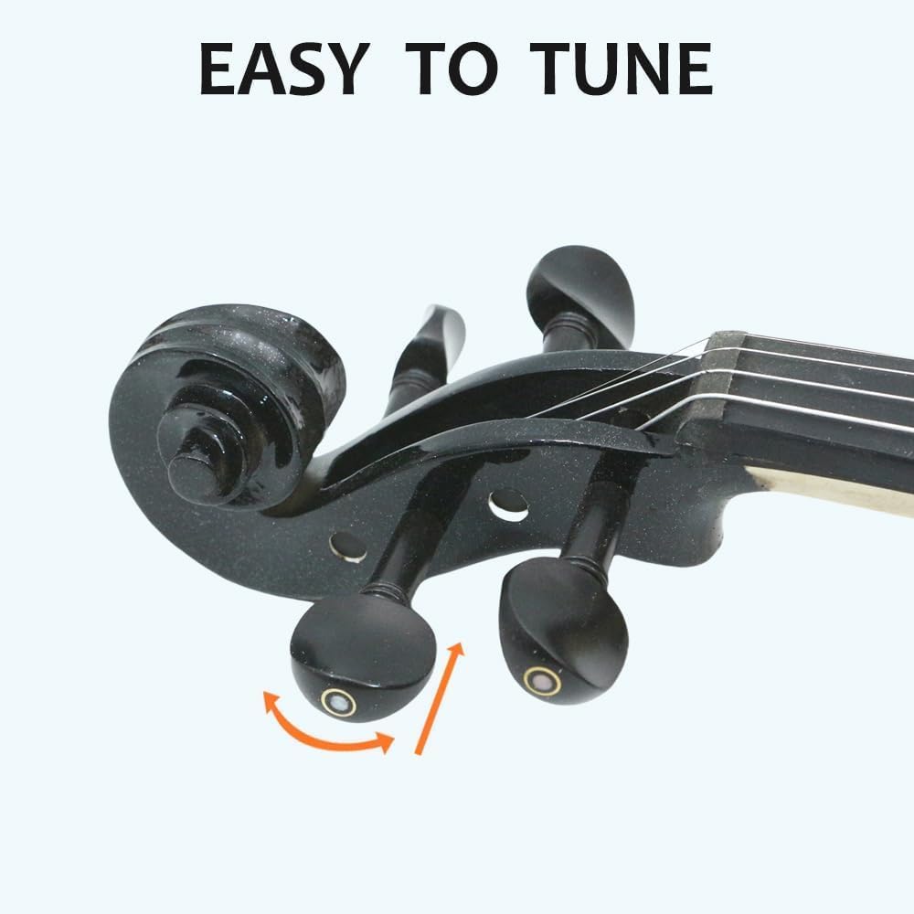 Yinfente Electric Violin 4/4 Full Size Silent 4 String Student Beginner Violin Ebony Fittings With Case Bow Shoulder rest Rosin Cable Headphone