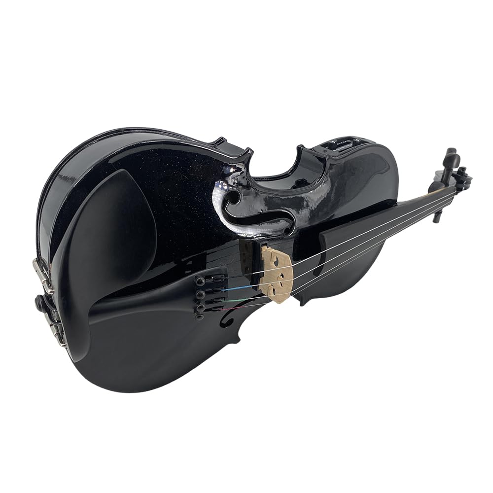 Vetimobato 16 inch 4-String Acoustic Electric Viola for Students, Adults, Professional Maple Spruce Ebony Fittings Handmade Solid Wood Electric Viola with Case, Bow