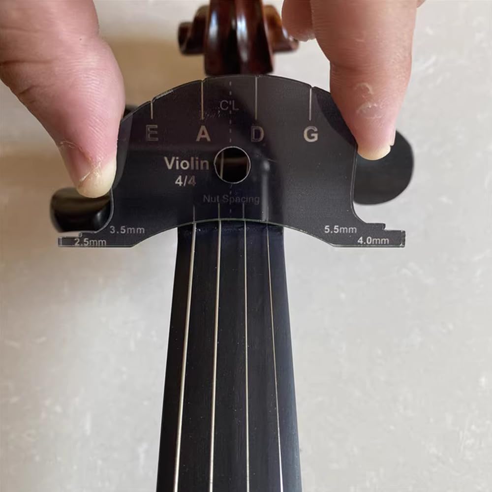 Multifunctional Violin Bridge Repair Reference Tool, Violin Bridge Shaping & String Spacing Gauge (4/4)
