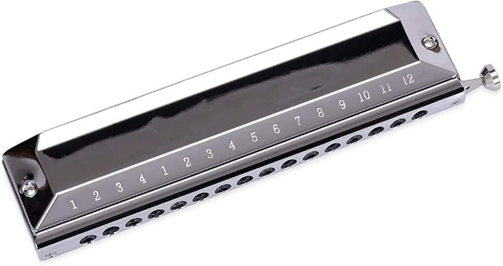 Harmonica Harmonica 16 Hole 64 Tone Mouth Organ Key of C Professional Musical Instruments (Gold)