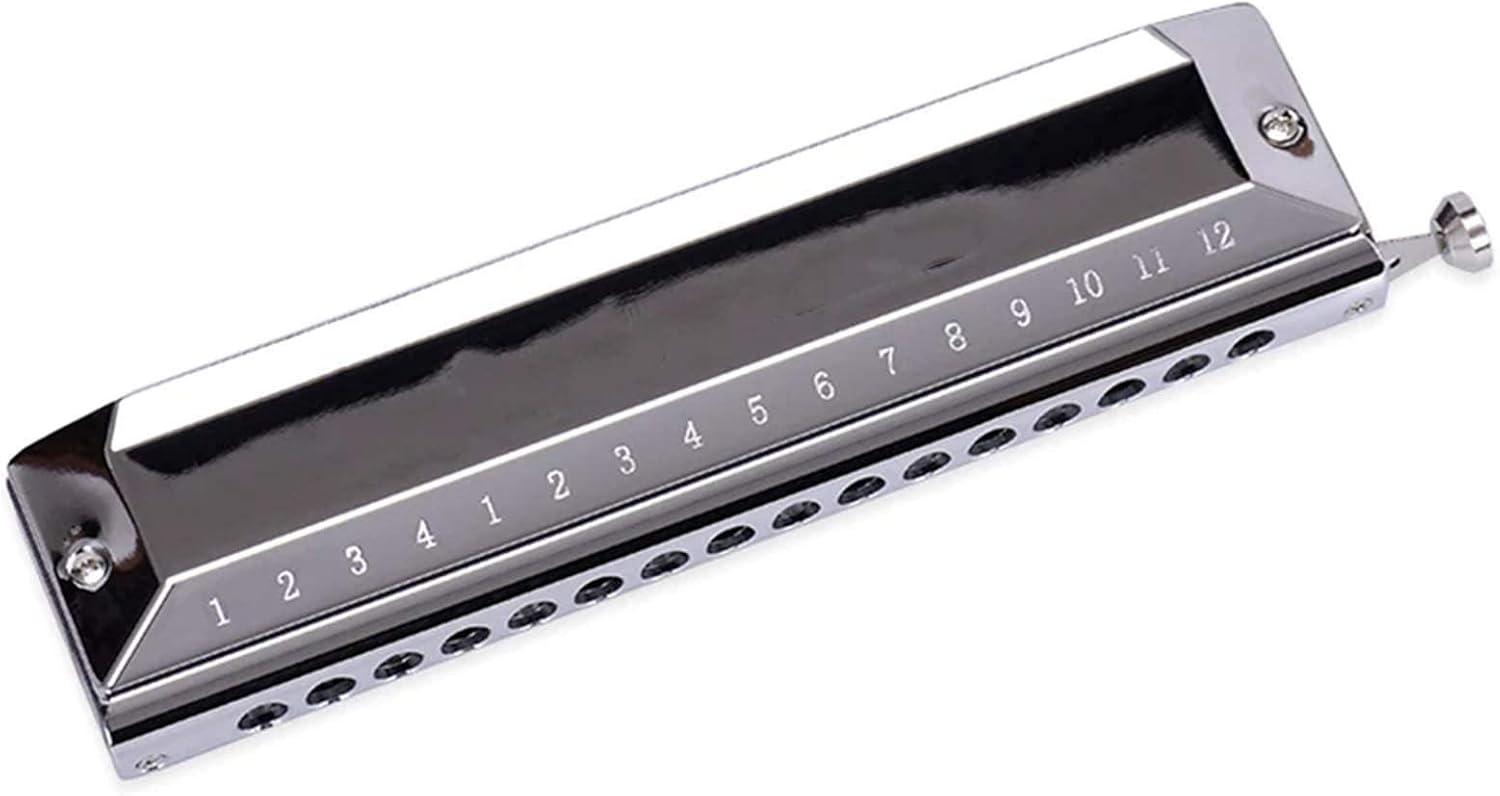 Harmonica Harmonica 16 Hole 64 Tone Mouth Organ Key of C Professional Musical Instruments (Gold)