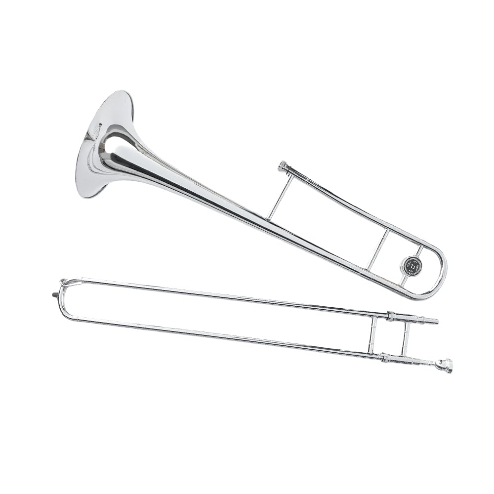 Bb Tenor Slide Trombone B Flat Gold Brass Plated Trombone for Beginners and Adults with Mouthpiece Carrying Case White Gloves Wipe Cloth (gold)