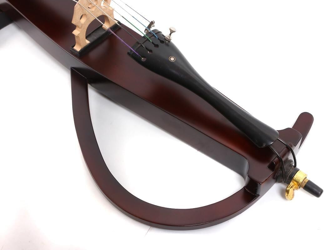 Yinfente 5 string Electric Cello 4/4 Full Size Solid wood Violoncello Ebony cello Fittings cello Bag, Bow, Rosin, Aux Cable Black Cellos for beginners and professional cello-28