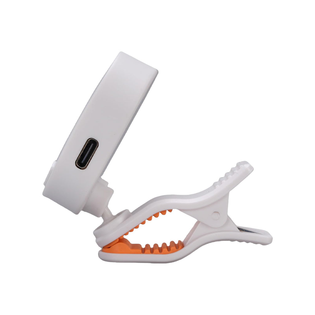 CHICIRIS Guitar Tuner Clip On, Chromatic Tuner with 360 Degree Rotatable Clip and Vibrant Color Screen, Rechargeable Battery, for Acoustic Electric Guitar Bass Violin Ukulele Viola Cello (White)