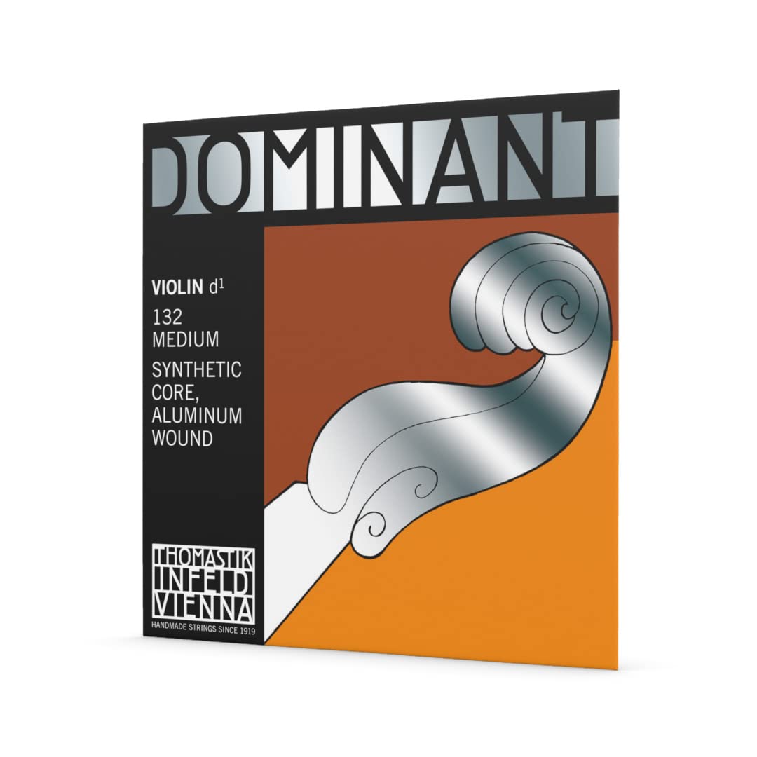 Thomastik-Infeld Dominant Violin String Set, 4/4 Size, Medium Tension - 135B - Synthetic Core A, D, G with Stainless Steel E, Removable Ball - Clear & Balanced Tone, The Reference Standard for Violin