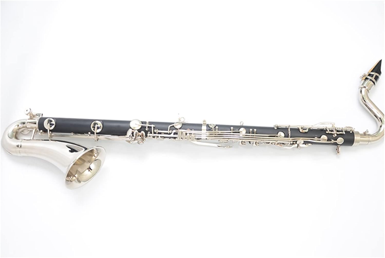 Silver Plated Keys Bass Clarinet Bb Tune Clarinet Bakelite Instrument with Case Student Clarinet