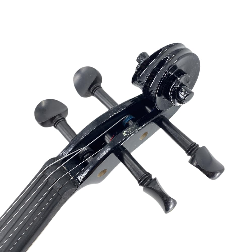 Vetimobato Electric Violin 4/4 Full Size Solid Wood Silent Violin Set for Adults Beginner Practice Electric Fiddle with Ebony Fittings Hard Case & Bow(4 String White)