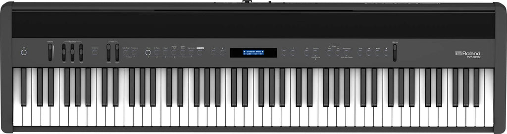 Roland FP-60X 88-Key Digital Piano - White Bundle with Adjustable Stand, Bench, Deluxe Sustain Pedal, Online Piano Lessons, Instructional DVD, and Austin Bazaar Polishing Cloth