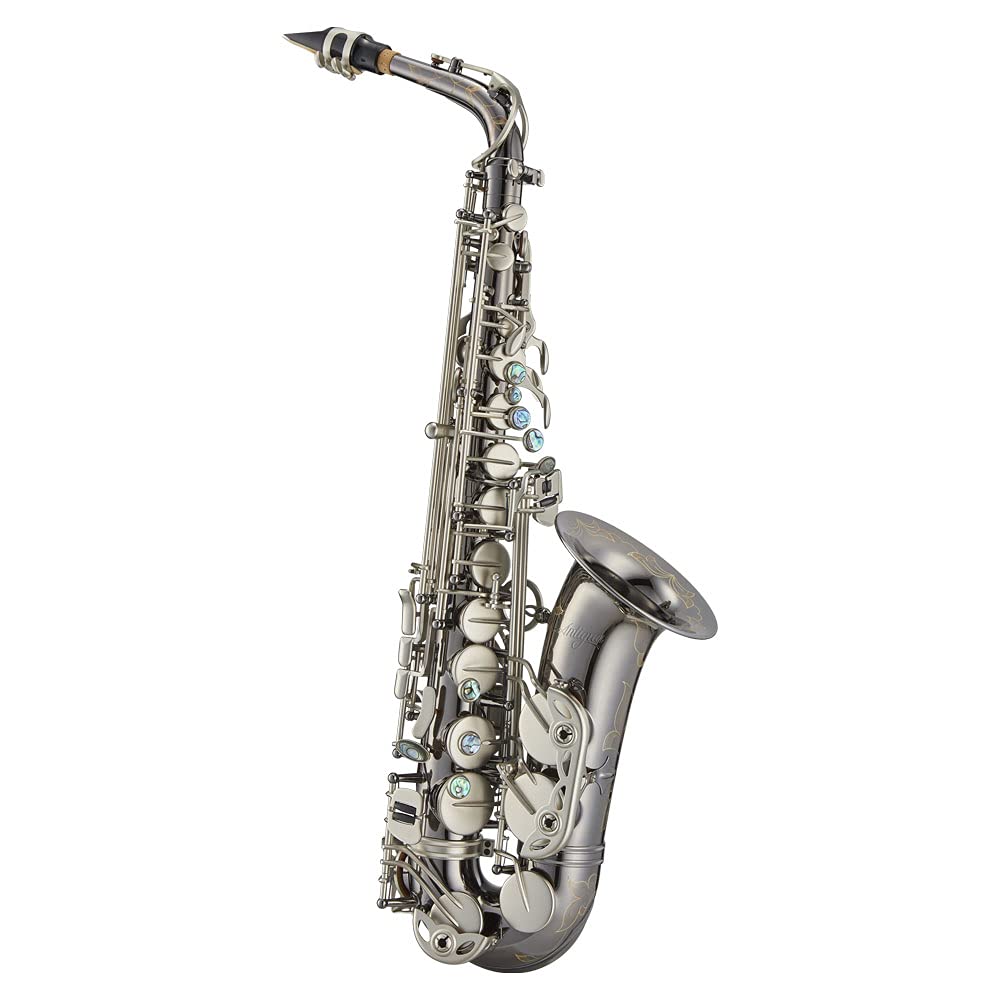 Antigua Winds PowerBell Professional Eb Alto Saxophone (Yellow brass/classic nickel plated/enlarged bell/new neck design/ergonomic design/hand engraving/ABS case)/WRAS4248CN