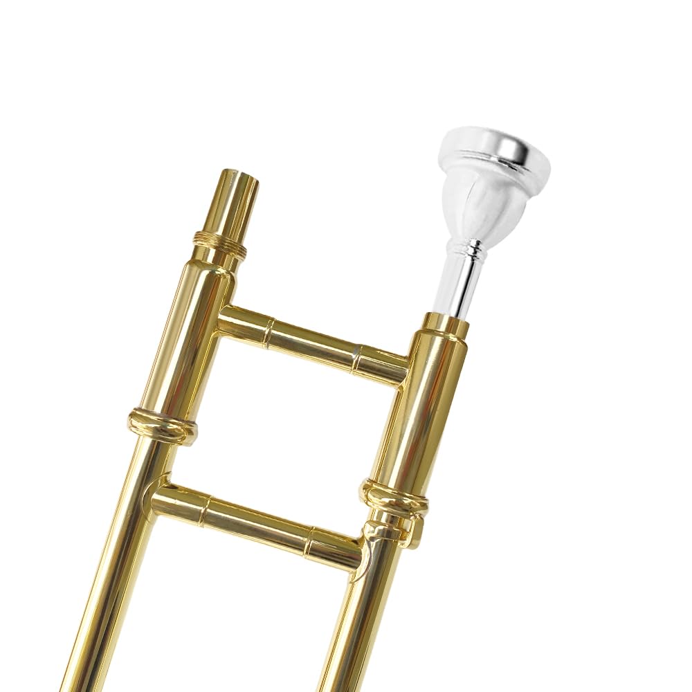 Bb Tenor Slide Trombone | Full Kit with Mouthpiece Gloves & Cleaner - Student-Friendly B Flat Tenor Slide Trombone, All-In-One Package for New Learners (Gold)