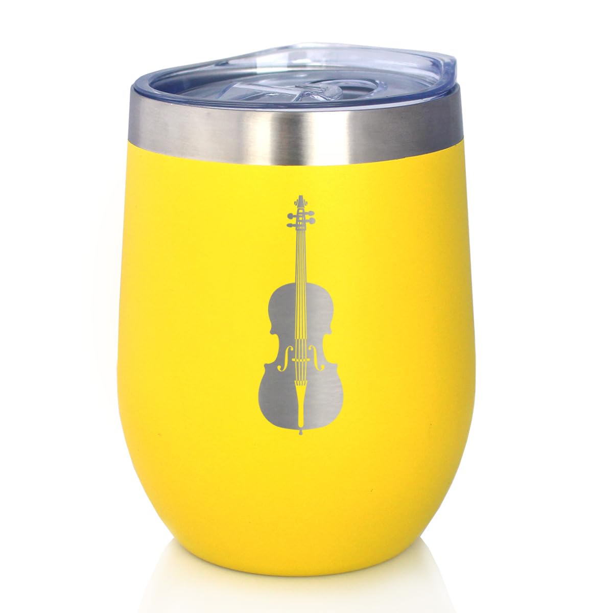 Bevvee Cello - Wine Tumbler Cup with Sliding Lid - Stainless Steel Insulated Mug - Orchestra Gifts for Cellists - Teal
