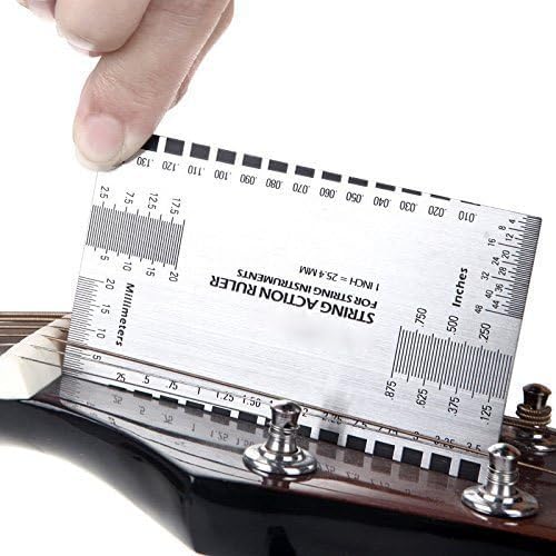 Silver International Measurement Standard String Action Ruler Gauge Guitar Luthier Tool Useful,Guitar and Bass Accessories, Instrument Accessories