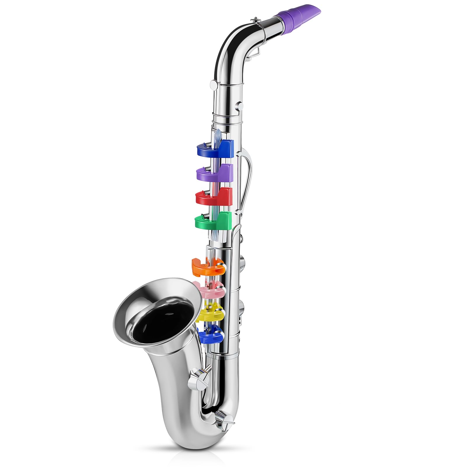 Lewtemi Gold Trumpet Musical Instruments Toy for Kid Toddler Fake Plastic Preschool Music Toy Gift Non-Professional Wind Instrument Early Educational Teaching Songs Gifts for Toddlers Children