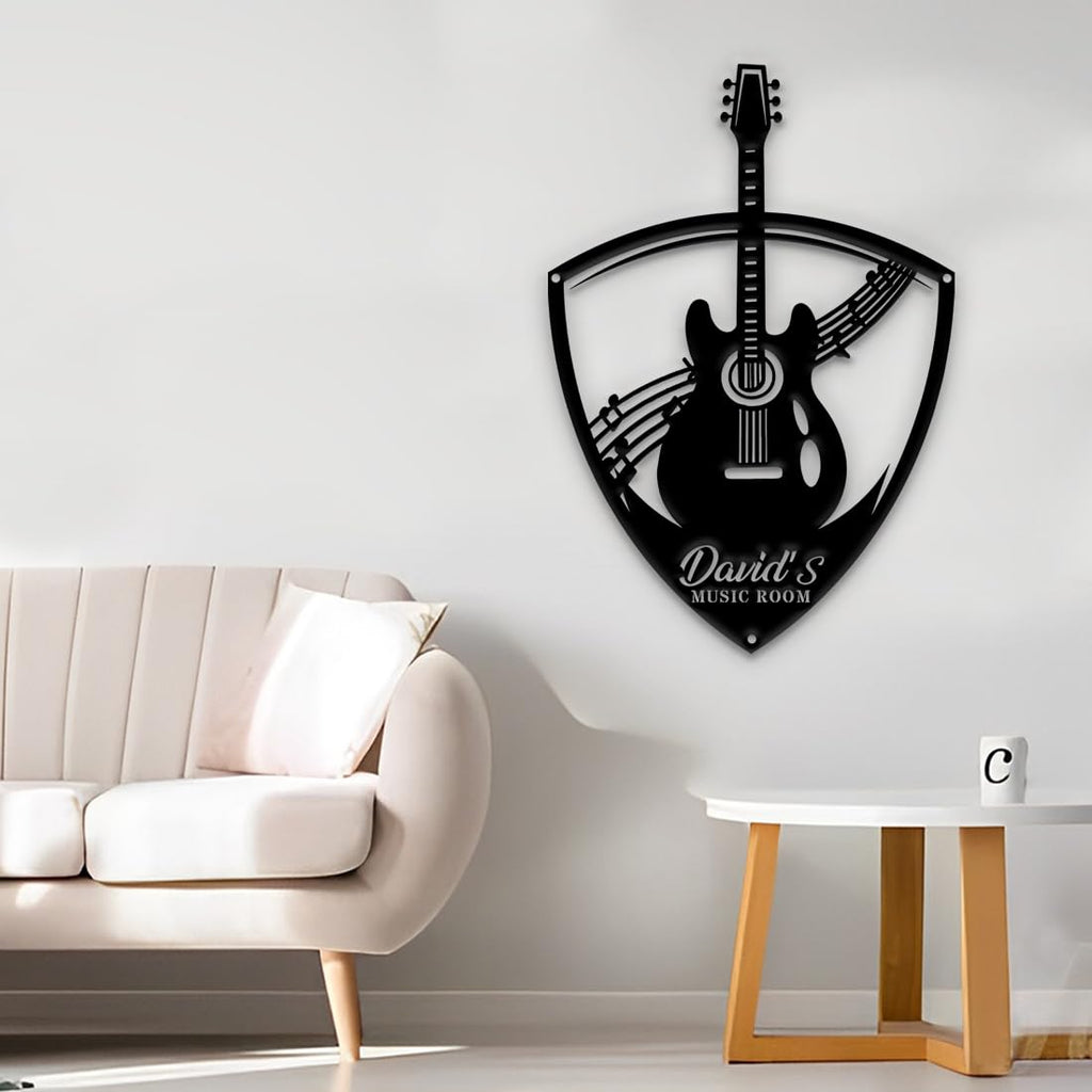 Personalzied Guitarist Name Wall Sign LED Lights Custom Cello Wall Art Music Neon Sign Electric Guitar Night Light Rock DJ LED Lamp Music Studio Plaque Musical Shed Name Plaque for Teacher