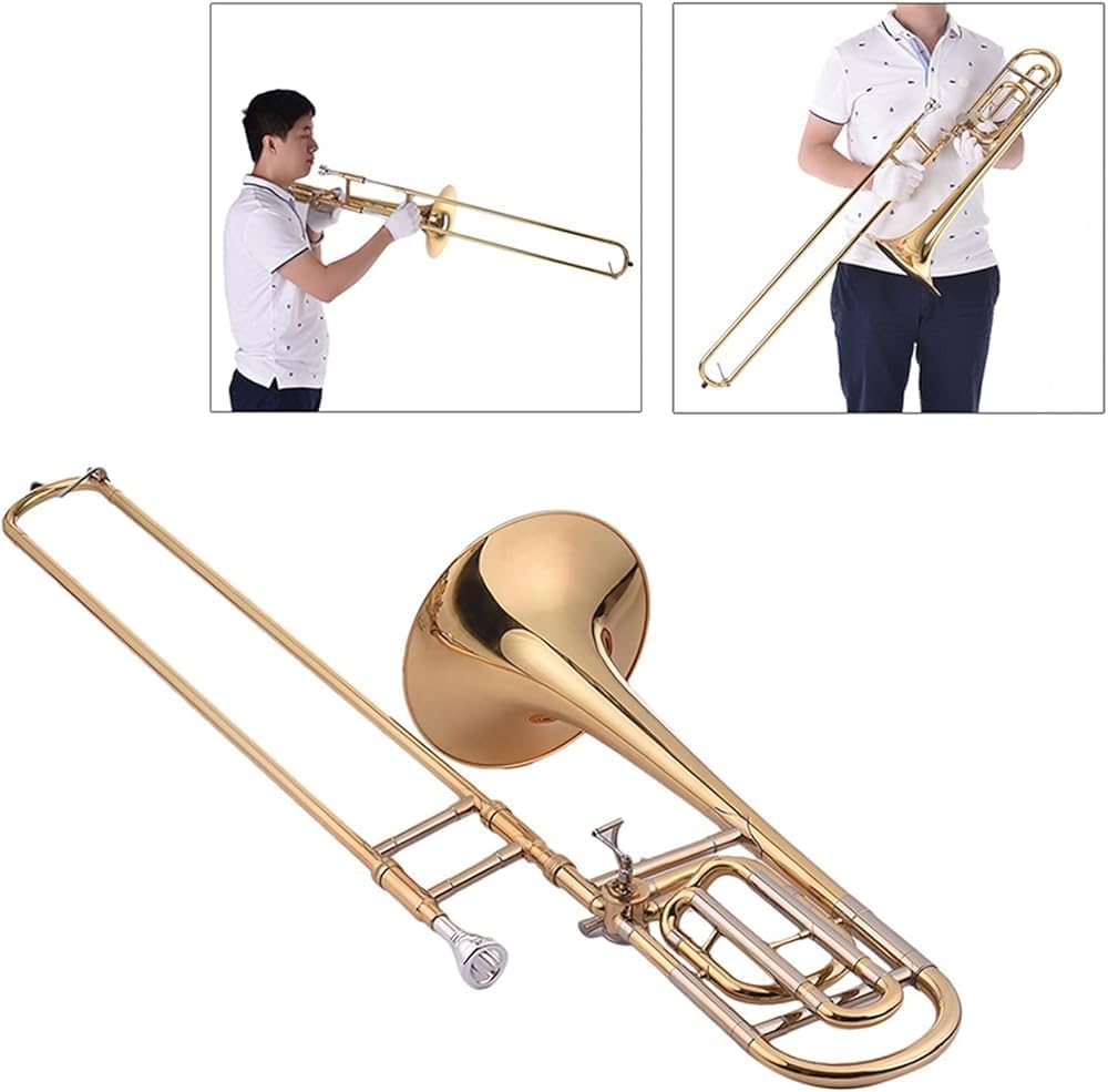 Bb Flat Tenor Slide Trombone with F Attachment – Student-Ready Brass & Cupronickel Construction