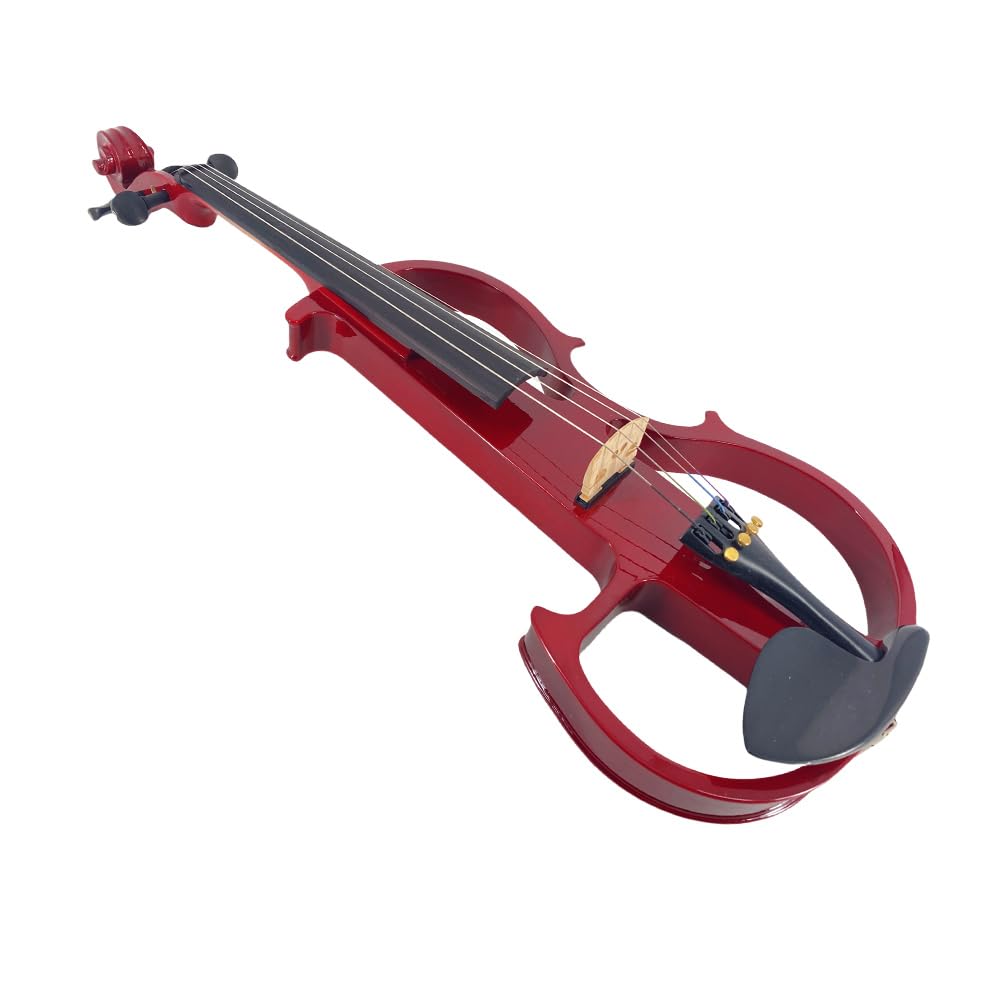 Vetimobato 16 Inch Silent Electric Viola Set- Solidwood Body with Ebony Fittings Metallic Coating Full Viola Set for Beginner Practice Professional Performance and Studio Recording (Blue, 4 String)