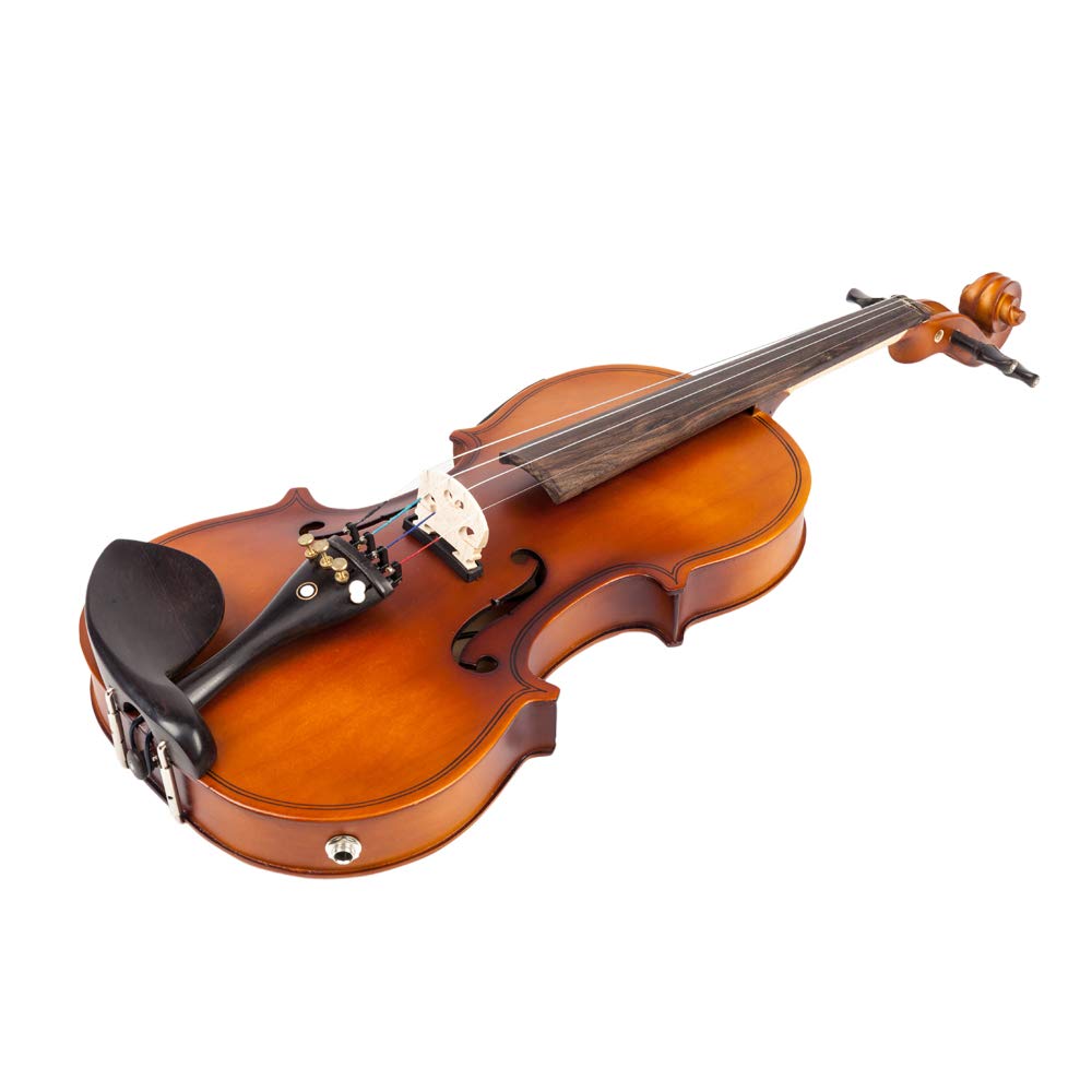 Ktaxon Acoustic Electric Violin, 4/4 Violin with EQ preamp and Ebony Accessories, Full-size Violin with AUX Cable, Shoulder Rest, Rosin, Extra String and Cleaning Cloth (Black)