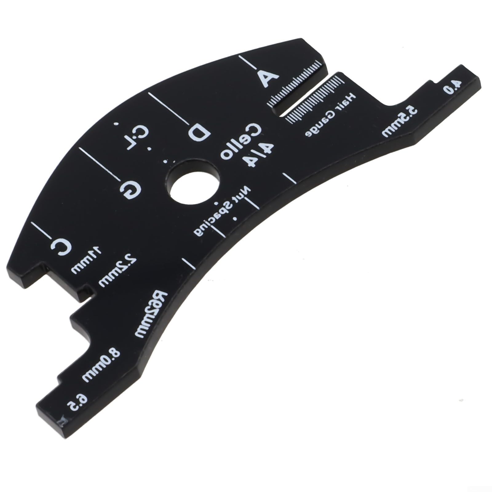 Violin For Bridge Template For Violin Cello Double Bass Multifunctional Luthier Tool For String Height Chord Distance Measurement And Repair Full Size Plastic Gauge Black(Violin 1/2)