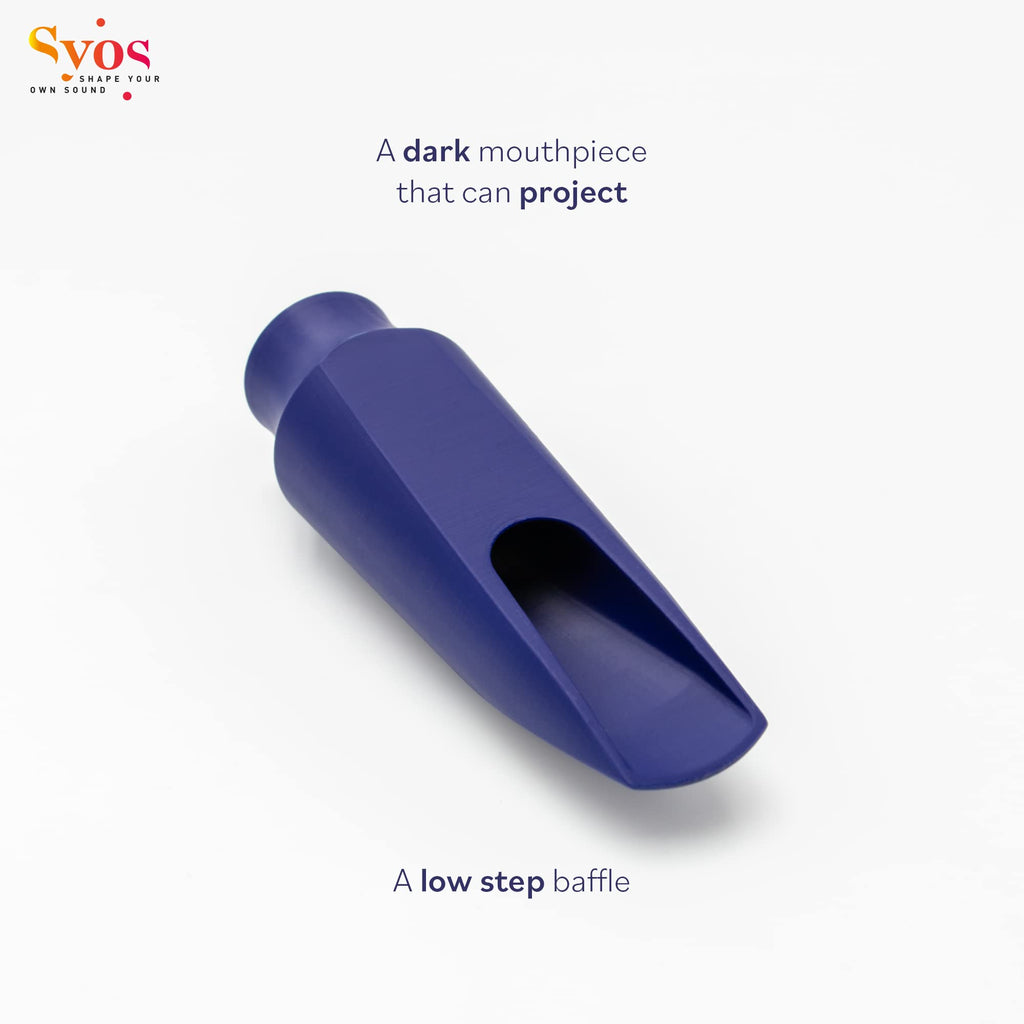 Syos Tenor Saxophone Mouthpiece Smoky Model, 8 Tip Opening, Anthracite Gray - Warm Dark Sound, Wide Full Tone, Low Rollover Baffle, Easy Response, Perfect for Jazz & Soul, Made in France