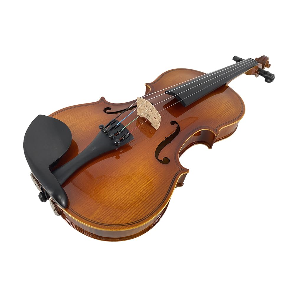 1/2 Violin Set for Beginners Violin Fiddle Set for Beginners with Shoulder Rest Bow Bridge Hard Case and Extra 4strings