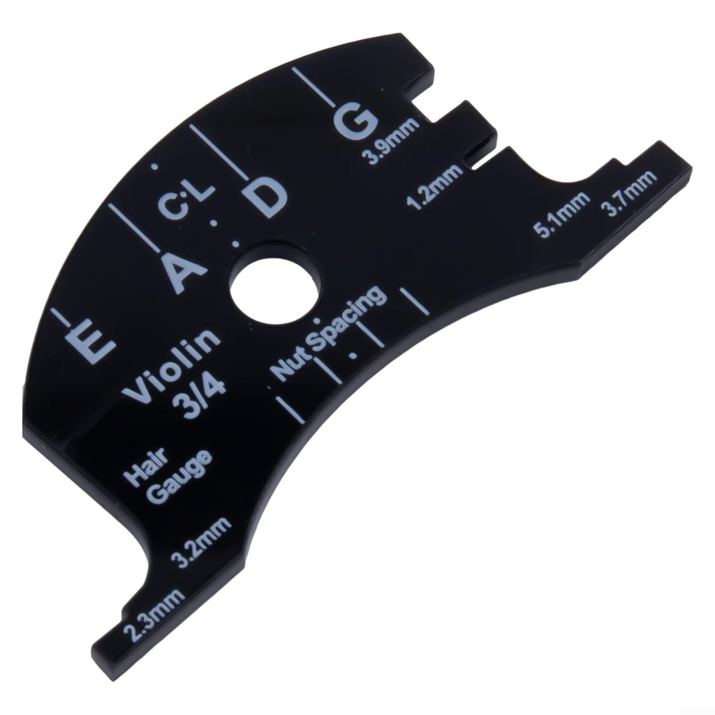 Violin For Bridge Template For Violin Cello Double Bass Multifunctional Luthier Tool For String Height Chord Distance Measurement And Repair Full Size Plastic Gauge Black(Violin 1/2)