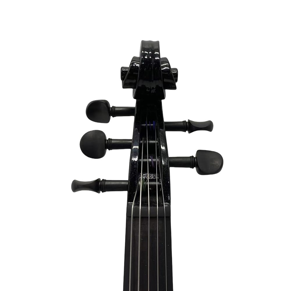 Vetimobato 16 Inch Silent Electric Viola Set- Solidwood Body with Ebony Fittings Metallic Coating Full Viola Set for Beginner Practice Professional Performance and Studio Recording (Blue, 4 String)