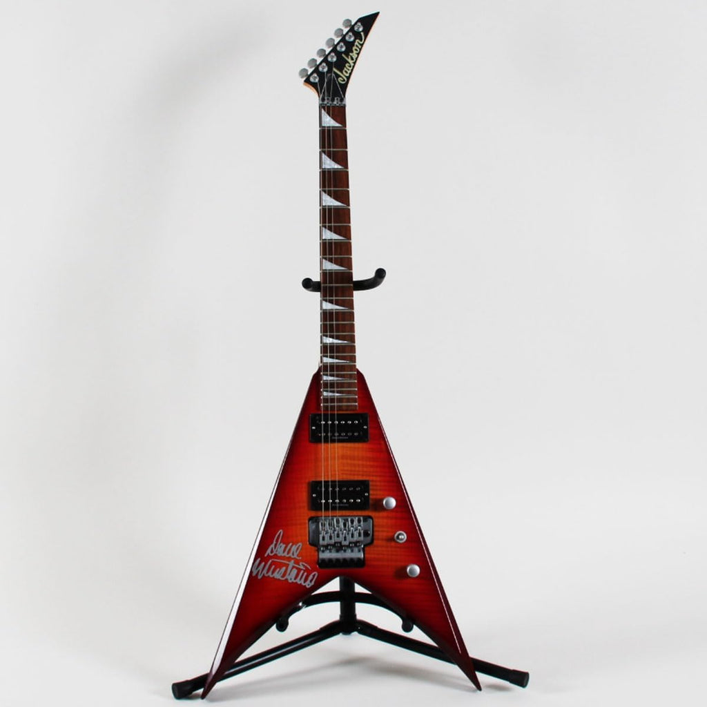 Dave Mustaine Stage-Used Guitar Signed Megadeth Jackson V Sunburst - COA JSA Graded 10 & 100% Authentic Team