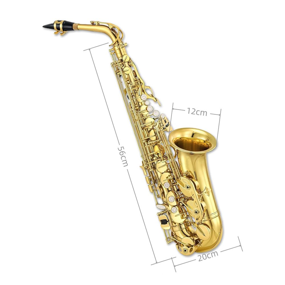 Alto Saxophone E Flat for Adults Student Sax Eb Alto Full Kit With Carrying Sax Case Mouthpiece Straps Reeds Saxophone Beginner Kit