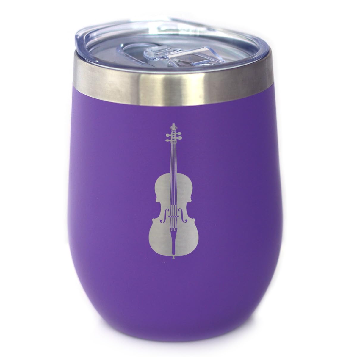 Bevvee Cello - Wine Tumbler Cup with Sliding Lid - Stainless Steel Insulated Mug - Orchestra Gifts for Cellists - Teal