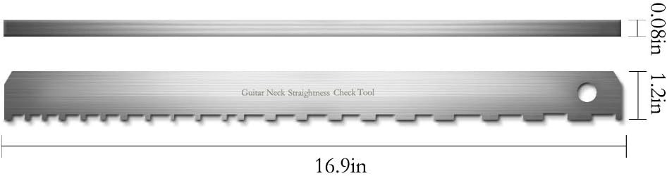 Guitar Neck Notched Straight Edge Luthiers Tool, String Action Gauge Ruler