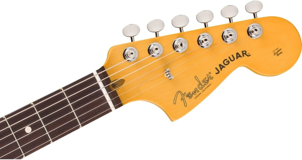 Fender American Professional Classic Jaguar Electric Guitar - Faded Sherwood Green Metallic | Alder Body, Coastline '65 Jaguar Pickups, Modern C Neck, 24 Scale, 22 Frets, Deluxe Gigbag Included