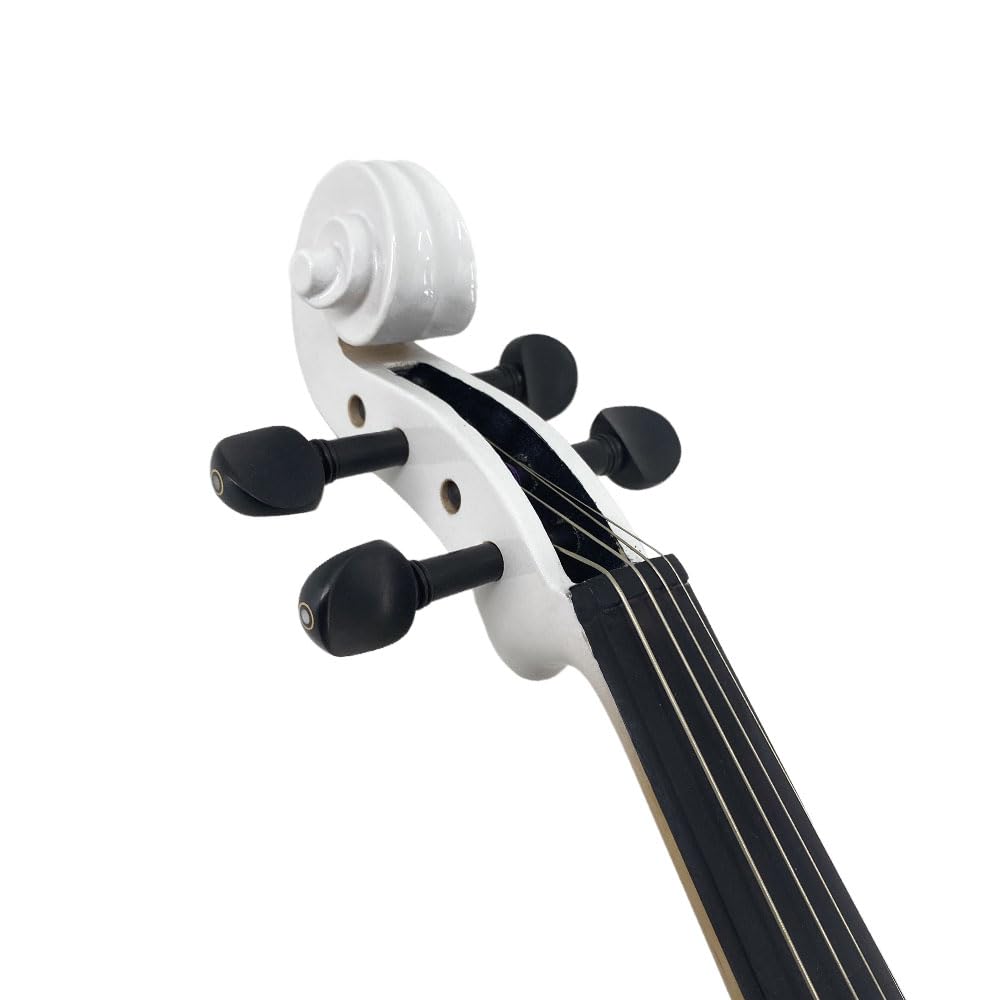 4 String Electric Viola Full 4/4 Size, Silent Practice Viola, Solid Wood Metallic Electric Violas with Ebony Fittings, Beginner Kit for Adults Teens (black)