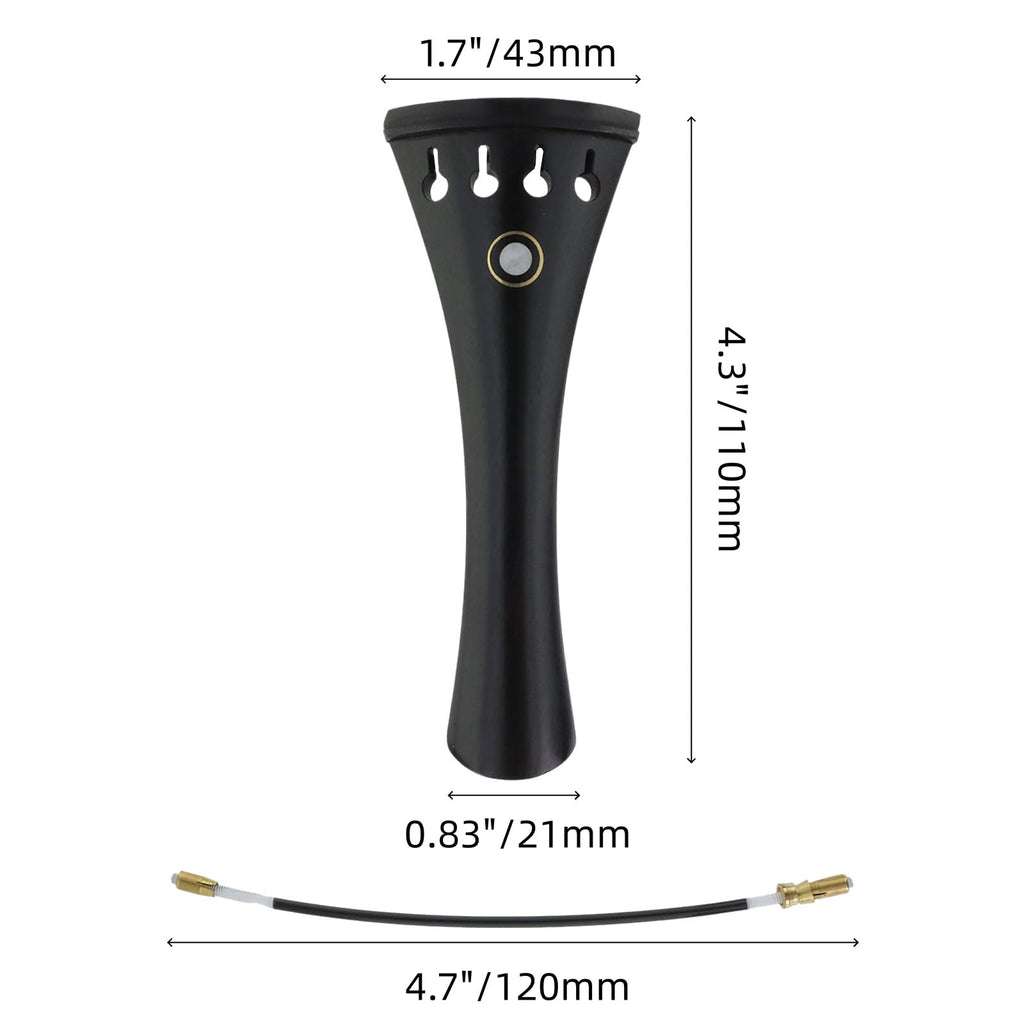 4Pcs Cello Fine Tuners for 3/4 4/4 Cello String Adjusting (Black)