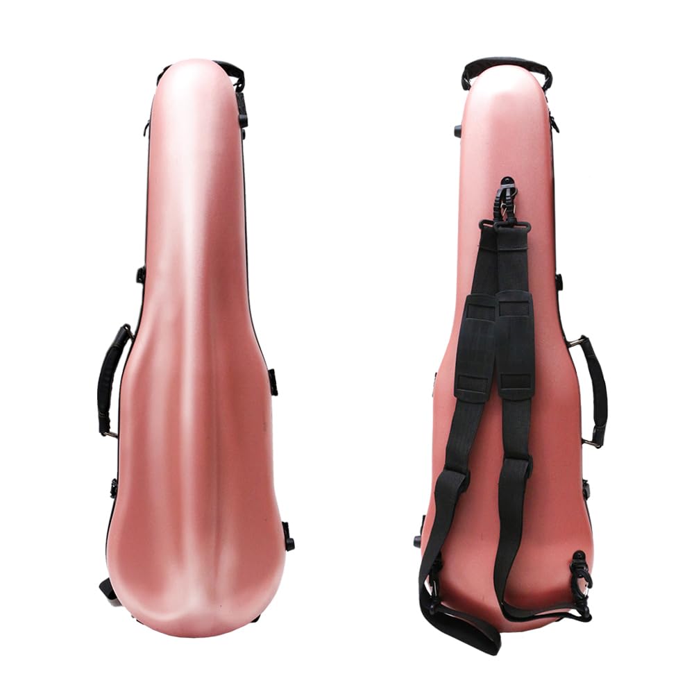 Vetimobato Dazzling Hard Shell Violin Case 4/4 Full Size Strong Light Flight Carbon Fiber Violin Box with Straps Travel Violin Case (Multicolored)