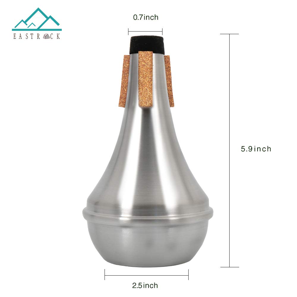 Eastrock Trumpet Mute,Lightweight Aluminum Mini Trumpet Practice Mute for Jazz,Classic,Beginners and Students