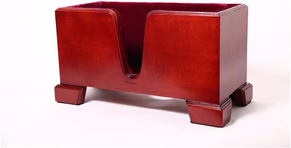 Paititi Premium Cello Burgundy Solid Wood Stand Velvet Plush Cushions 4/4 Full Size