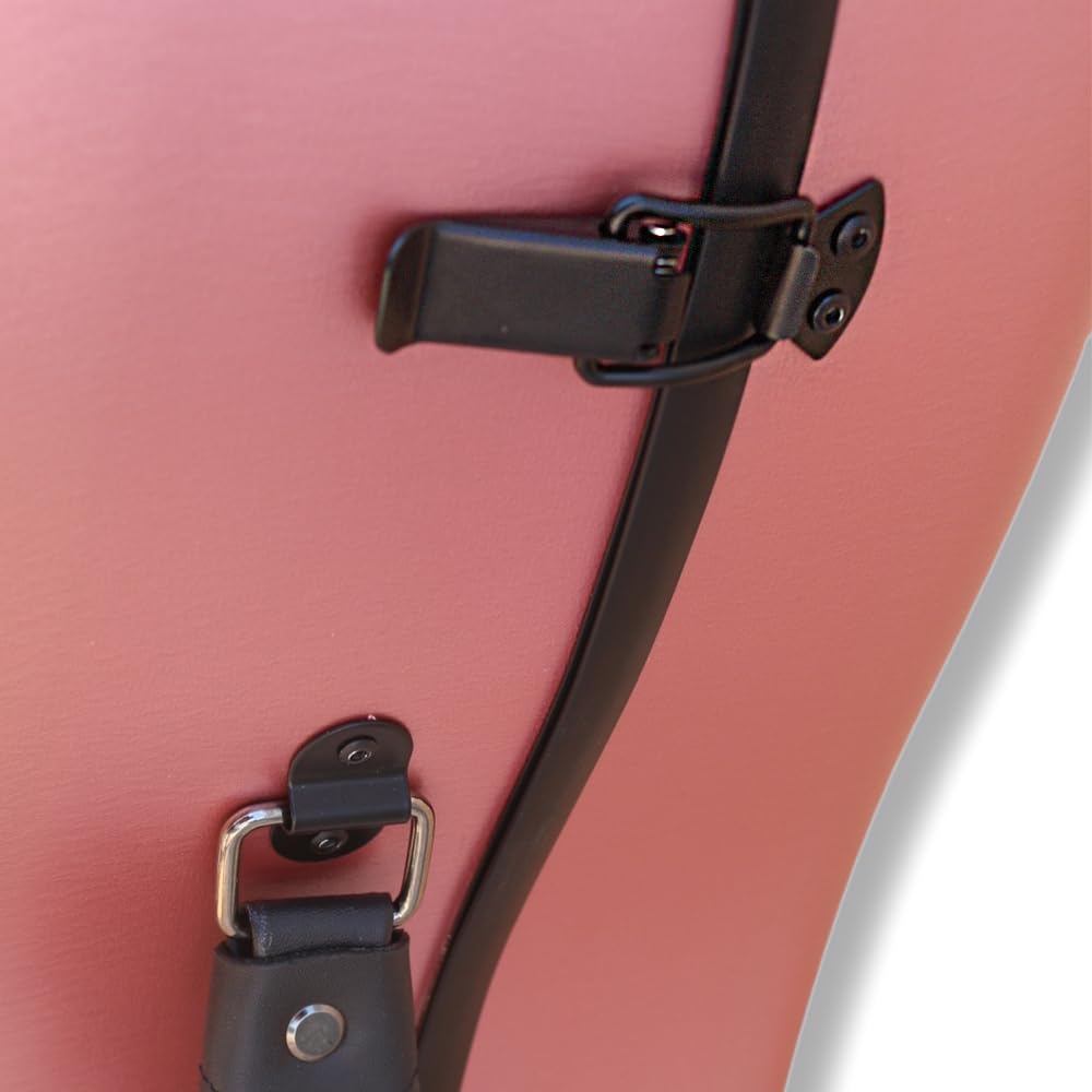 Cello Case 4/4 Carbon Fiber Ultra Lightweight Durable Hard Shell Professional Case with Wheels&Built-in Handles,Travel (pink)