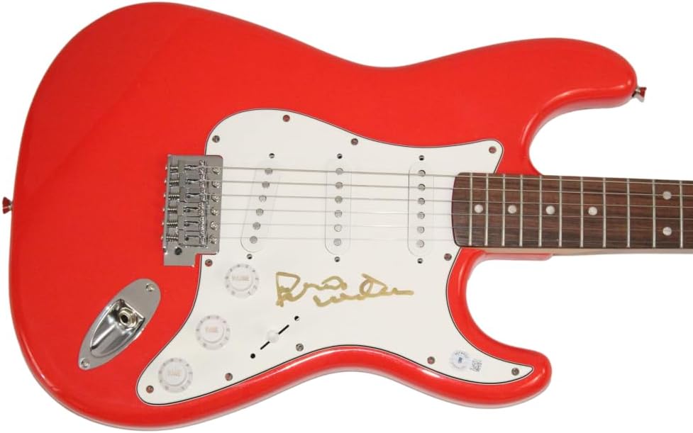Brian Wilson Signed Autograph Full Size Red Electric Guitar A with Beckett Authentication BAS COA - The Beach Boys with Mike Love and Al Jardine - Surfin' Safari Surfin' U.S.A. Surfer Girl Little Deuce Coupe Shut Down Volume 2 All Summer Long The Beach Bo