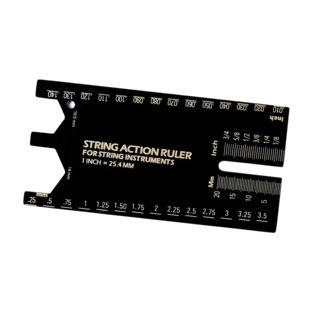 String Action Ruler Guitar Setup Gauge Tool Easy to Read Markings Compact Repairing Luthier Tool for Acoustic Guitar Mandolin, Silver