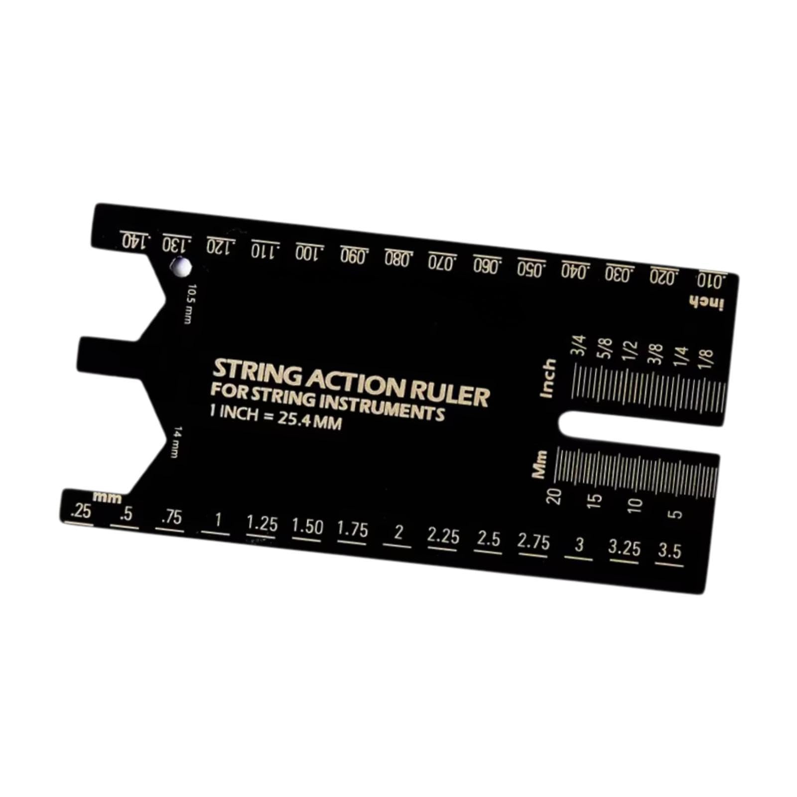 String Action Ruler Guitar Setup Gauge Tool Easy to Read Markings Compact Repairing Luthier Tool for Acoustic Guitar Mandolin, Silver