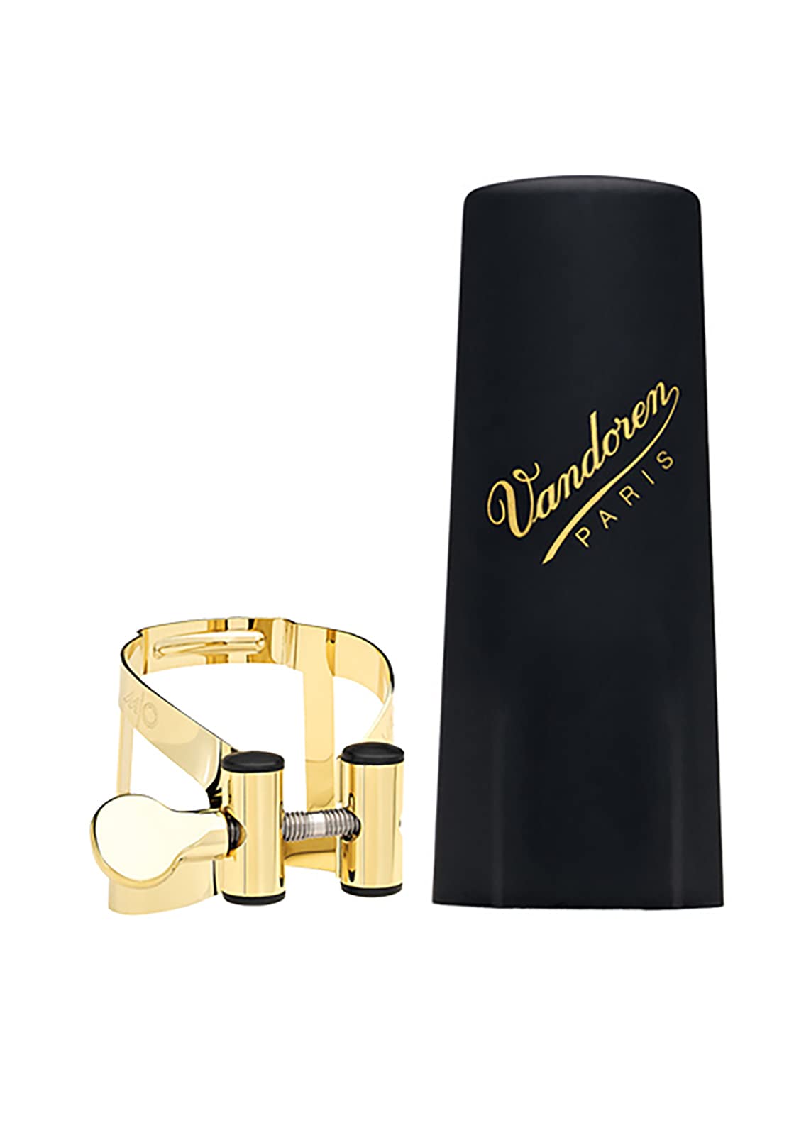 Vandoren LC58DP M/O Ligature and Plastic Cap for Tenor Saxophone; Gilded Finish