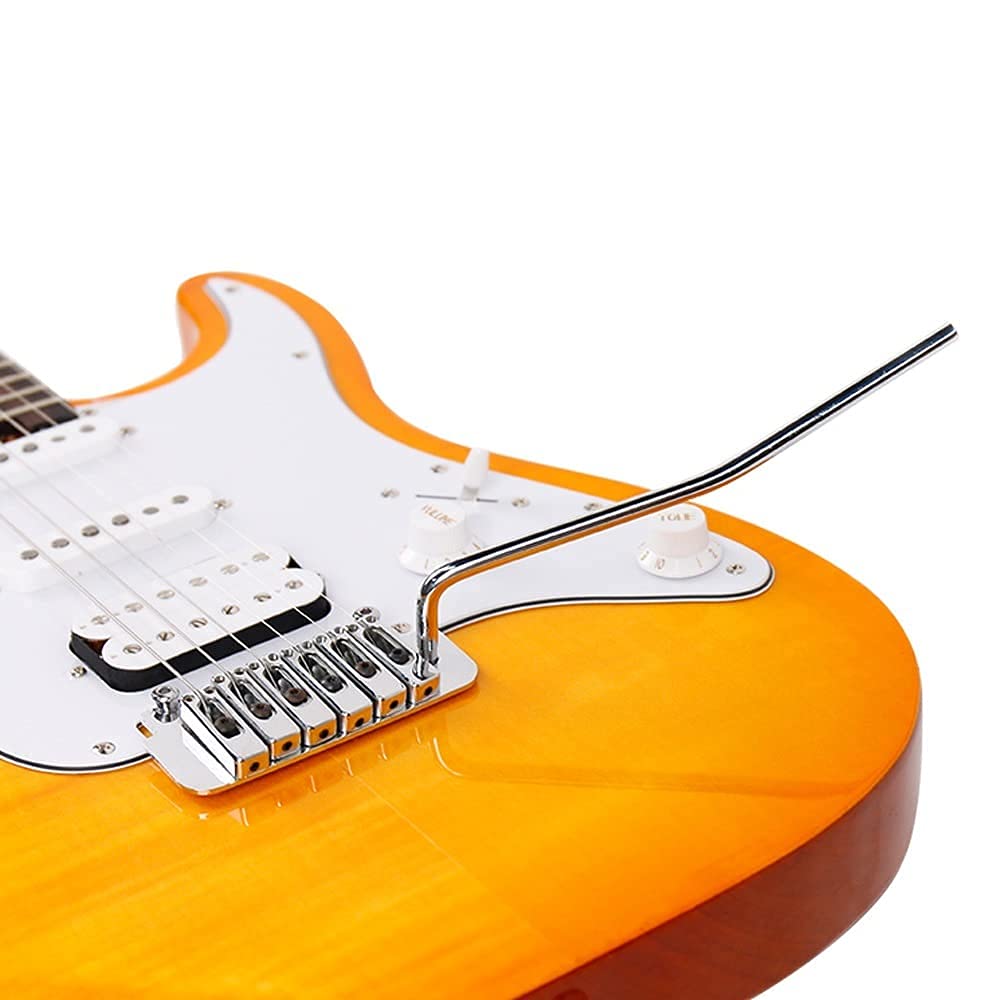 Professional Performance Rock Roll Rock Beginners Practice Electronic Guitar Set Roll Blues Heavy Metal Popular Music Electric Guitar with Big Bag Guitar Polishing Cloth Picks Orange (Orange)