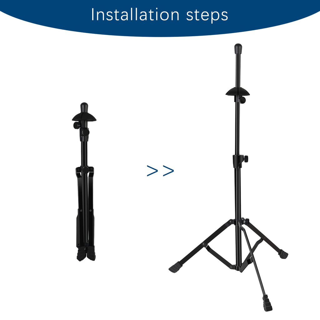 EASTROCK Trombone Stand, Retractable Height Adjustment, Triangular Stable Construction for Standard-sized Trombone