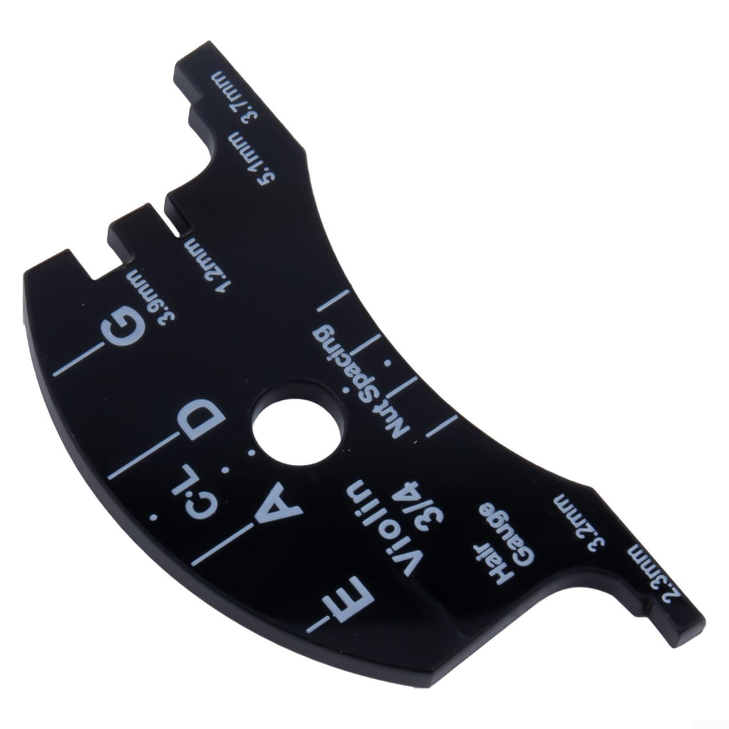 Violin For Bridge Template For Violin Cello Double Bass Multifunctional Luthier Tool For String Height Chord Distance Measurement And Repair Full Size Plastic Gauge Black(Violin 1/2)